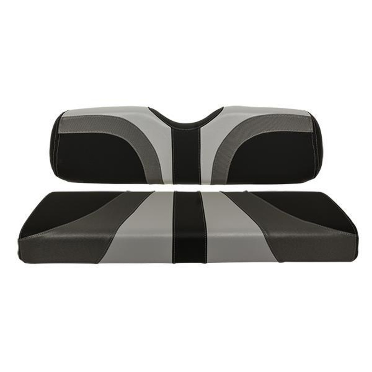 RedDot® Blade Front Seat Covers for Club Car Precedent – Gray / Charcoal Gear / Black Carbon Fiber