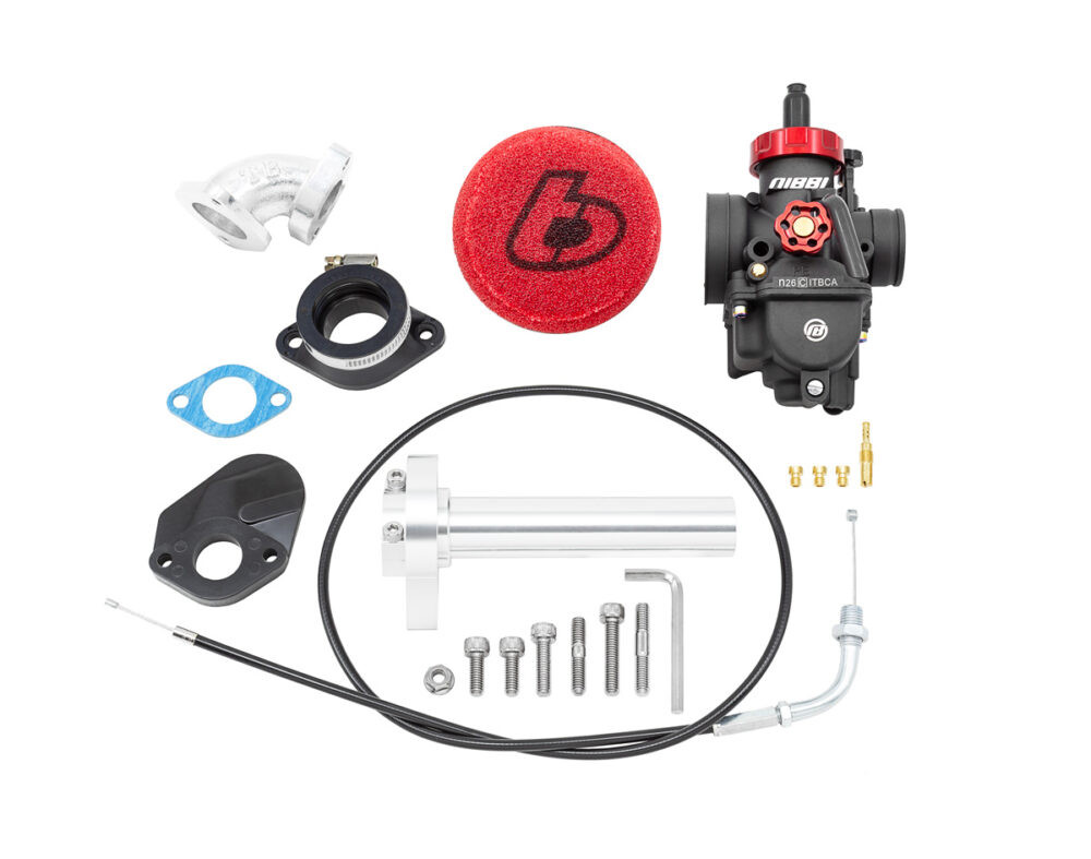 TB Carb Kit, Nibbi PE26, 1/4 Turn Throttle – Honda V2 Race Head