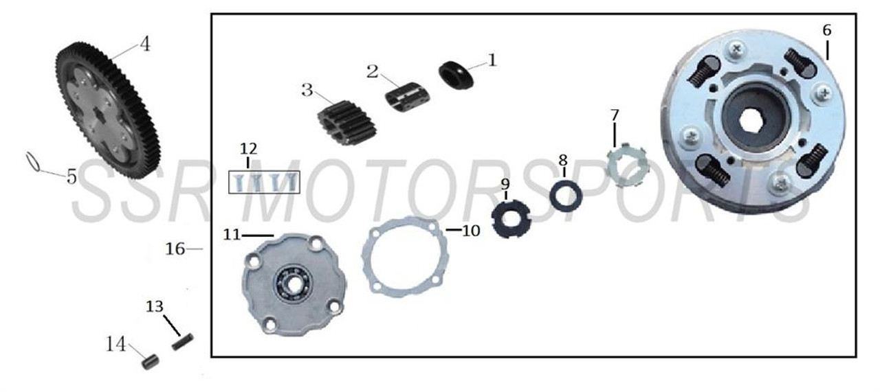 CLUTCH SSR SR70C/SR110SEMI/SR125SEMI