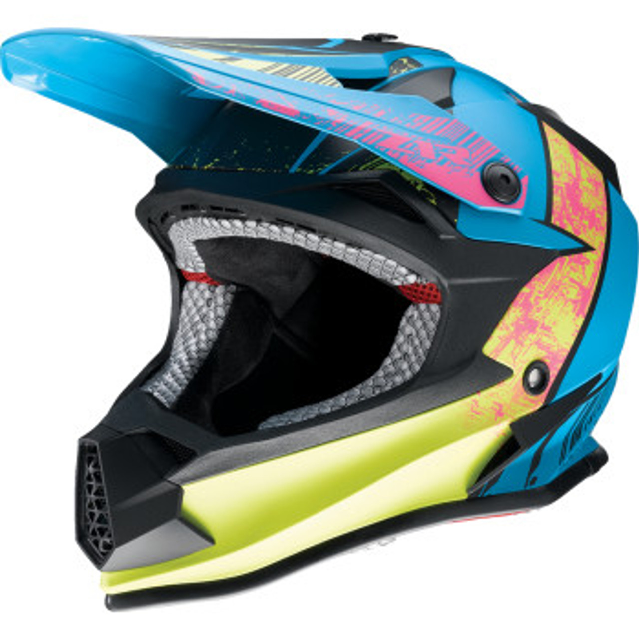Z1R Youth F.I. Helmet - Fractal - MIPS - Matte Blue/Hi-Viz