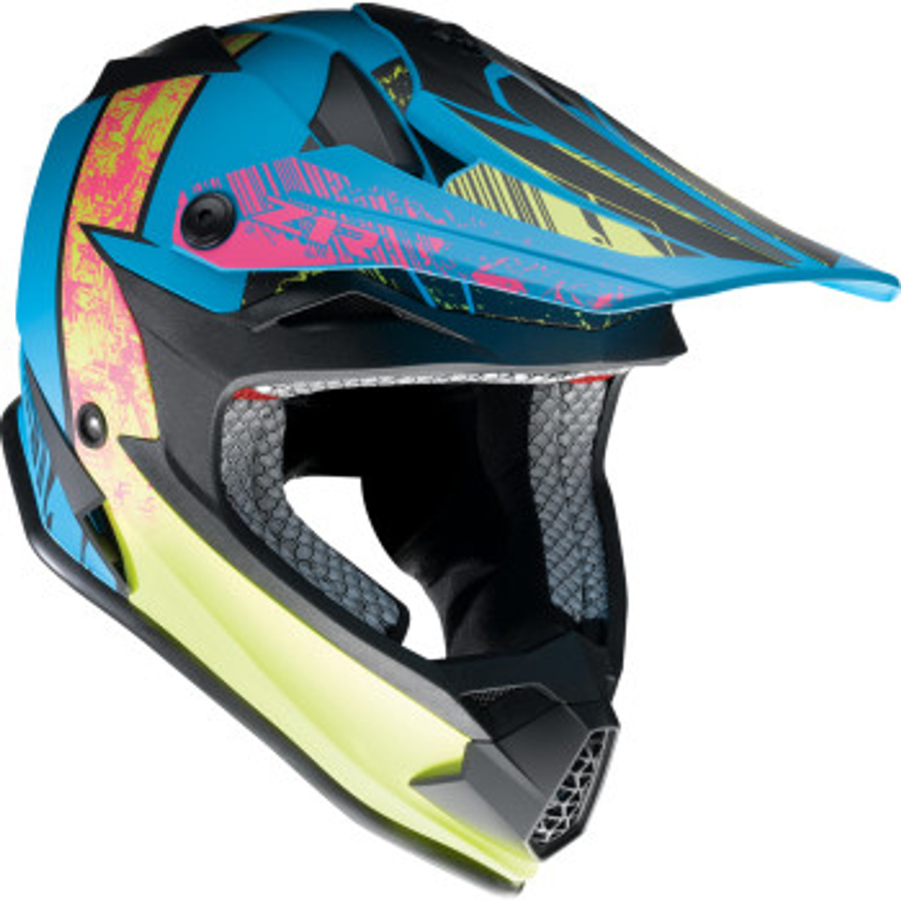 Z1R Youth F.I. Helmet - Fractal - MIPS - Matte Blue/Hi-Viz