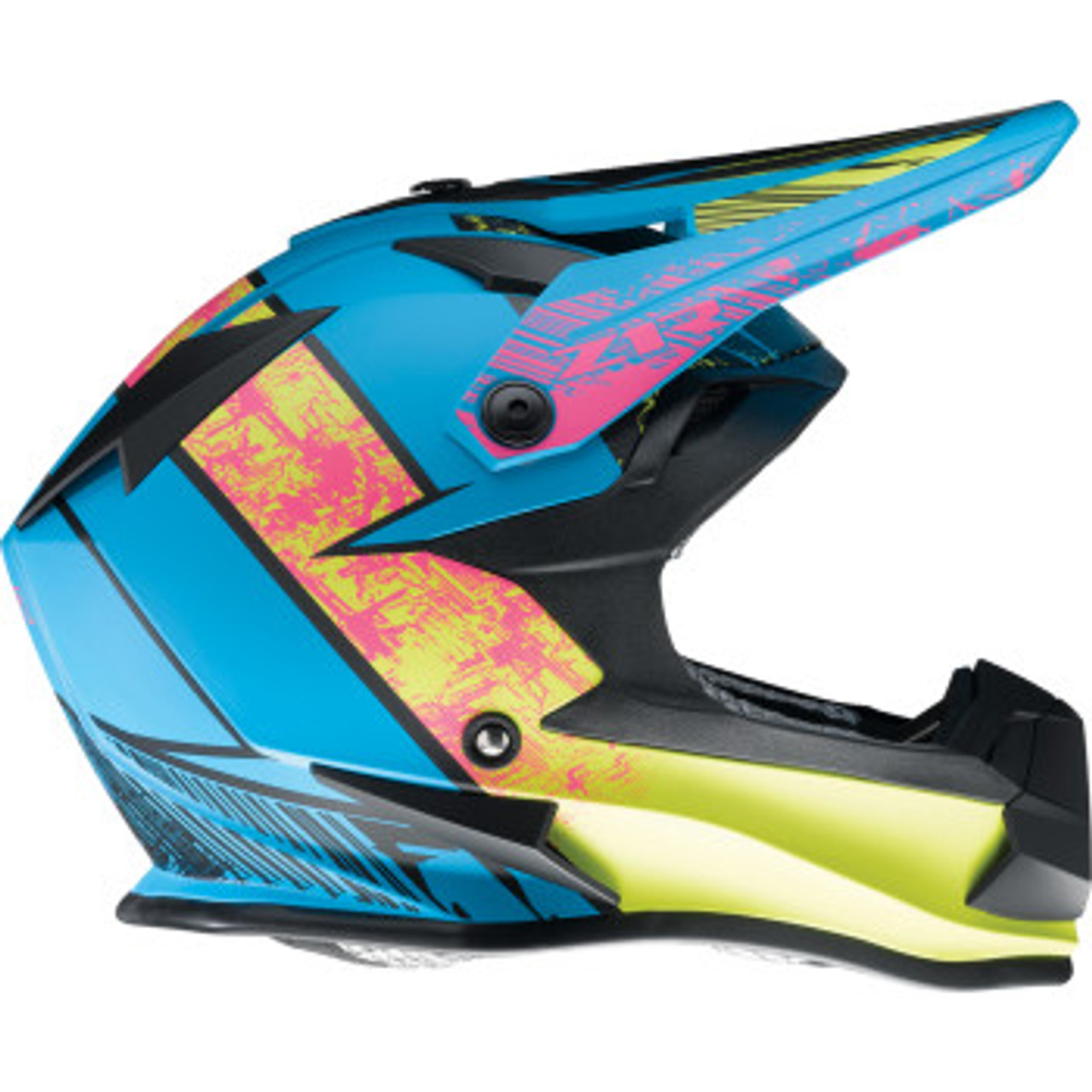 Z1R Youth F.I. Helmet - Fractal - MIPS - Matte Blue/Hi-Viz