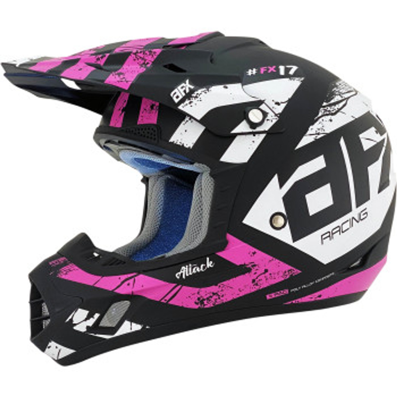 AFX FX-17 Youth Helmet - Attack - Matte Black/Fuchia