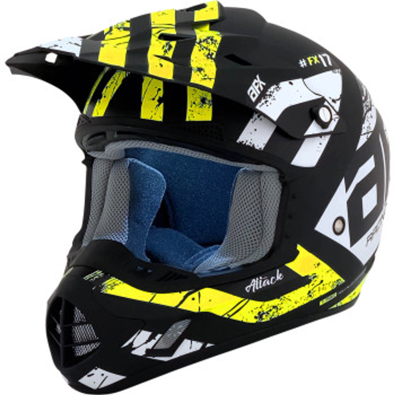 AFX FX-17 Youth Helmet - Attack - Matte Black/Hi-Vis Yellow