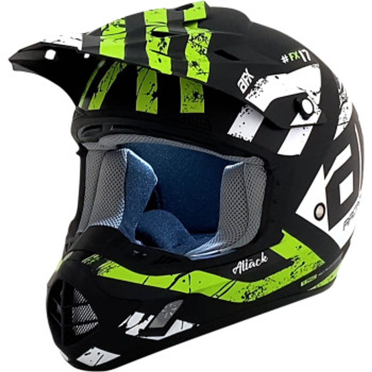 AFX FX-17 Youth Helmet - Attack - Matte Black/Green