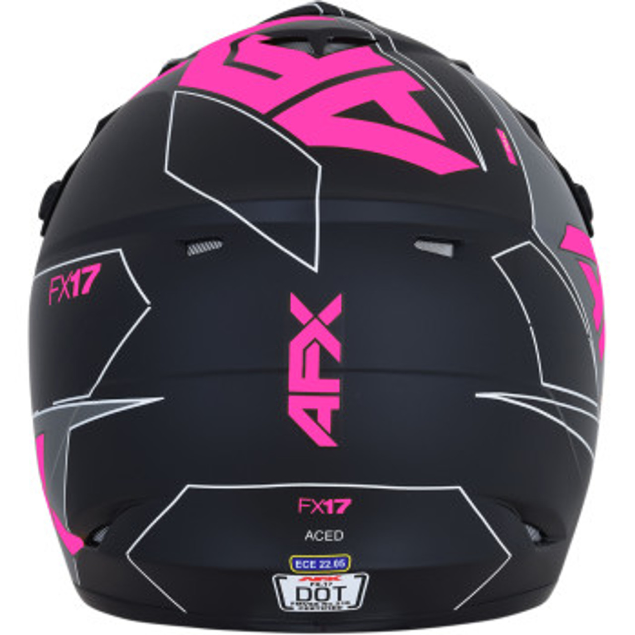 AFX FX-17 Helmet - Aced - Matte Black/Pink