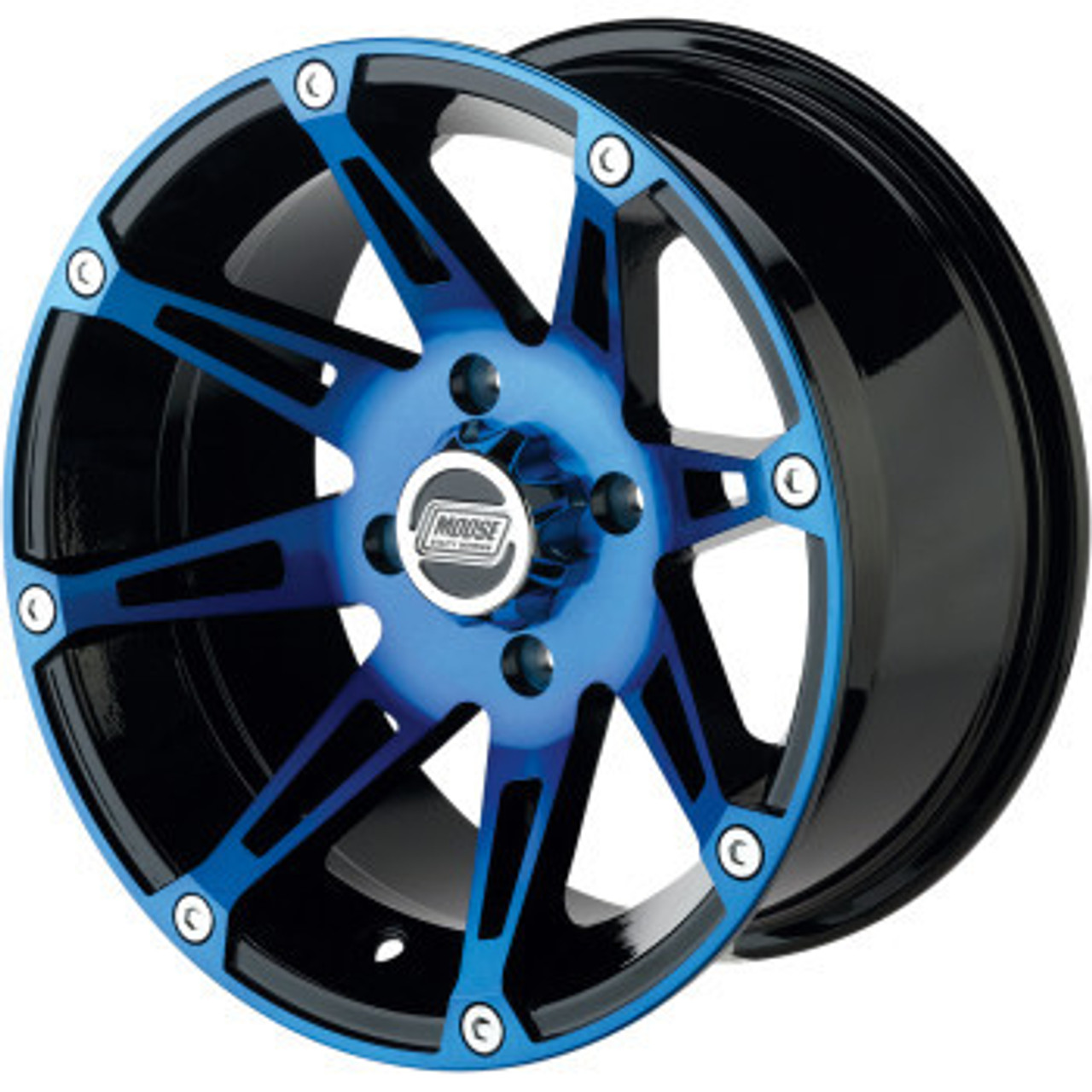 Wheel - 387X - Rear - Anodized Blue/Black - 12x8 - 4/110 - 4+4