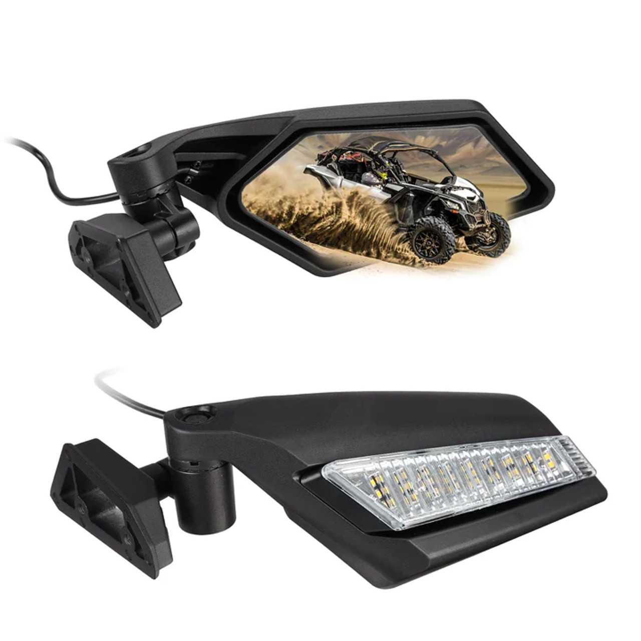 Side Mirrors with Turn Signal Light for Can-Am Maverick X3