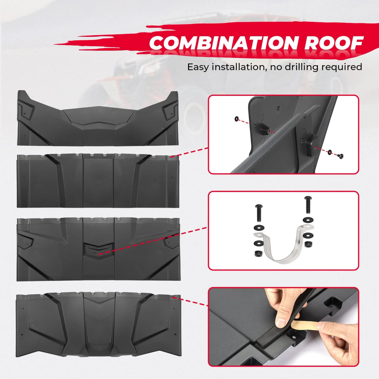 Hard Roof Top For Can-Am Maverick X3 Max, 4PCS Combination