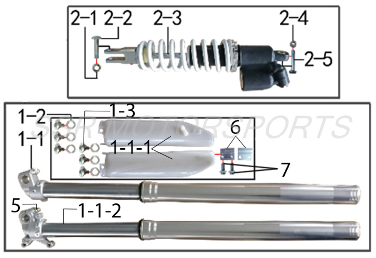 FRONT RIGHT FORK ASSEMBLY SSR SR300