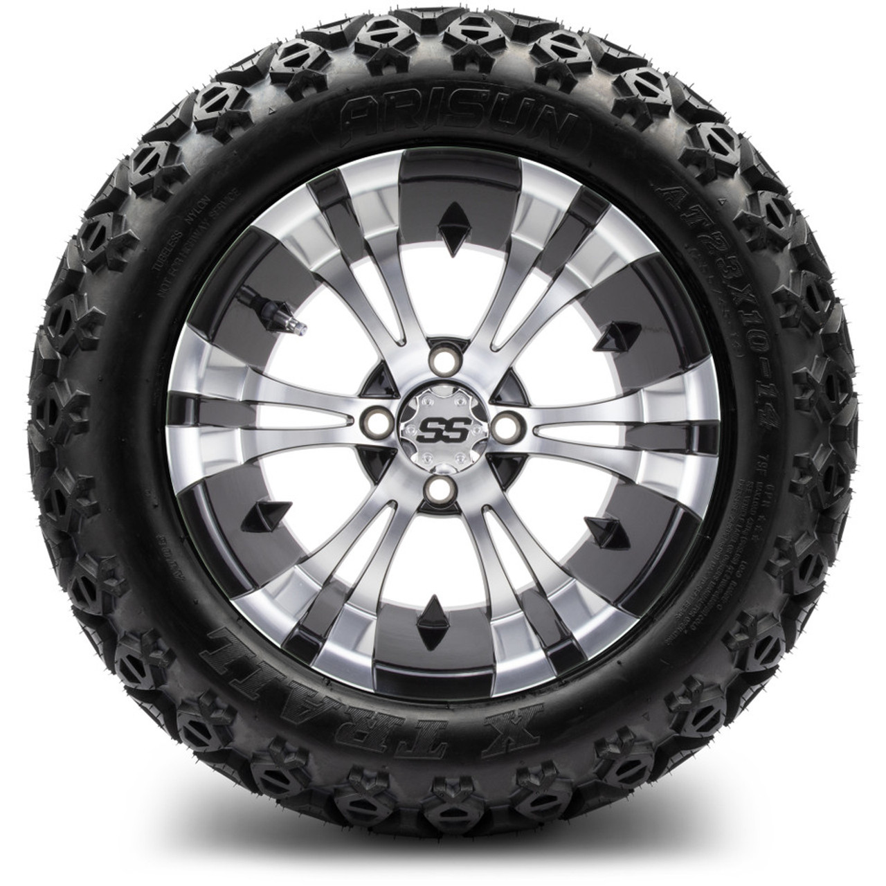 MODZ 14" Vampire Machined Black Wheels & Off-Road Tires Combo