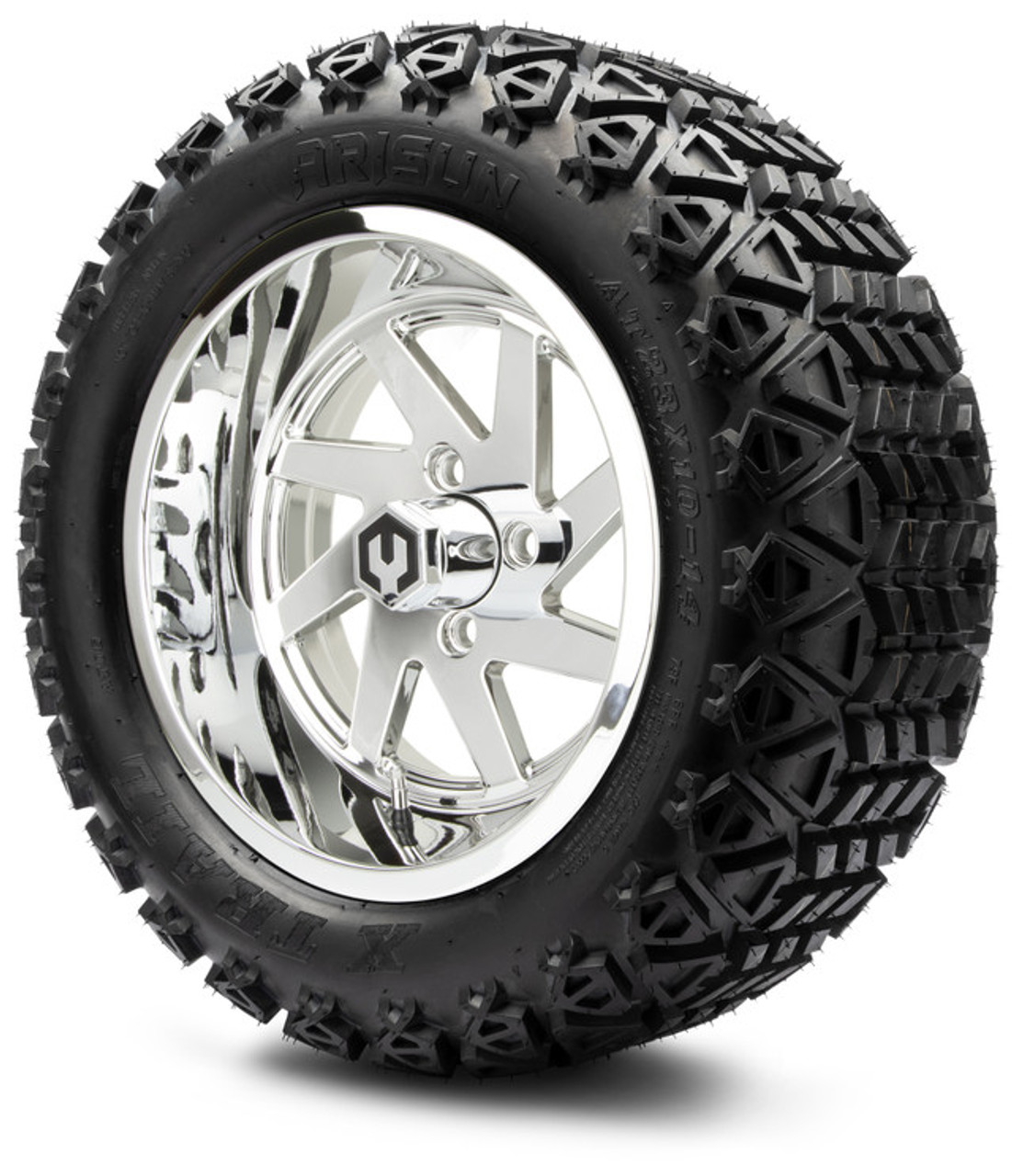 MODZ 14" Fury Chrome Wheels & Off-Road Tires Combo