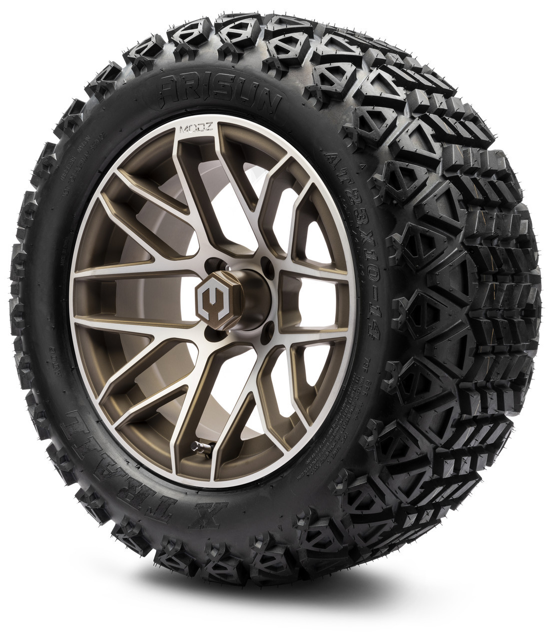 MODZ 14" Matrix Machined Bronze Wheels & Off-Road Tires Combo