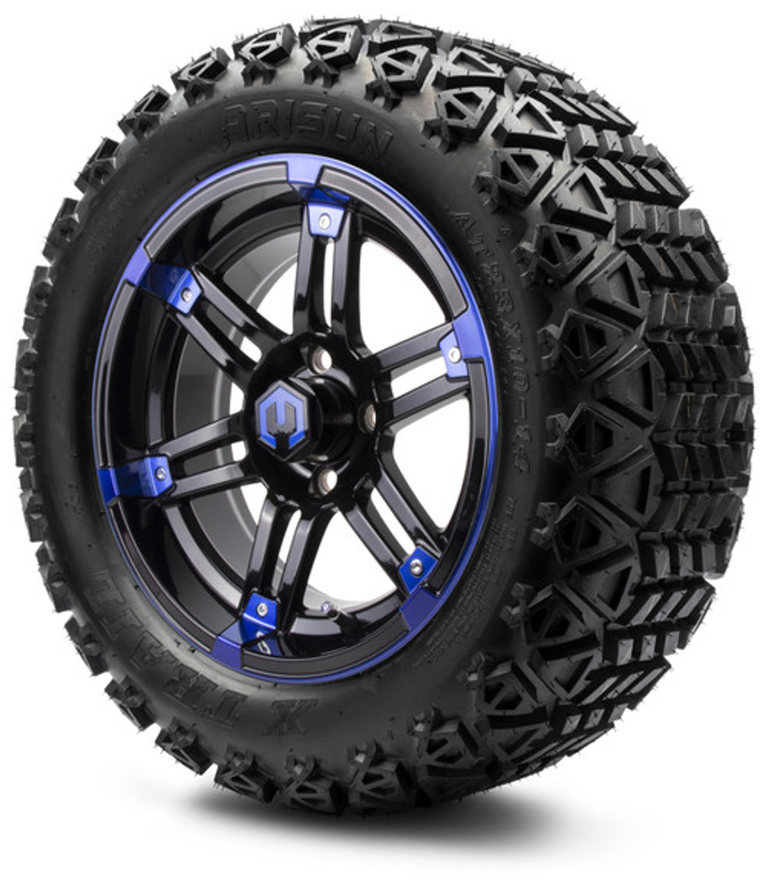 MODZ 14" Aftershock Blue and Black Wheels & Off-Road Tires Combo