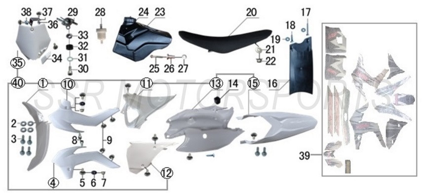 SSR SR189 Complete Plastic Kit (Blue) (2016-2019)