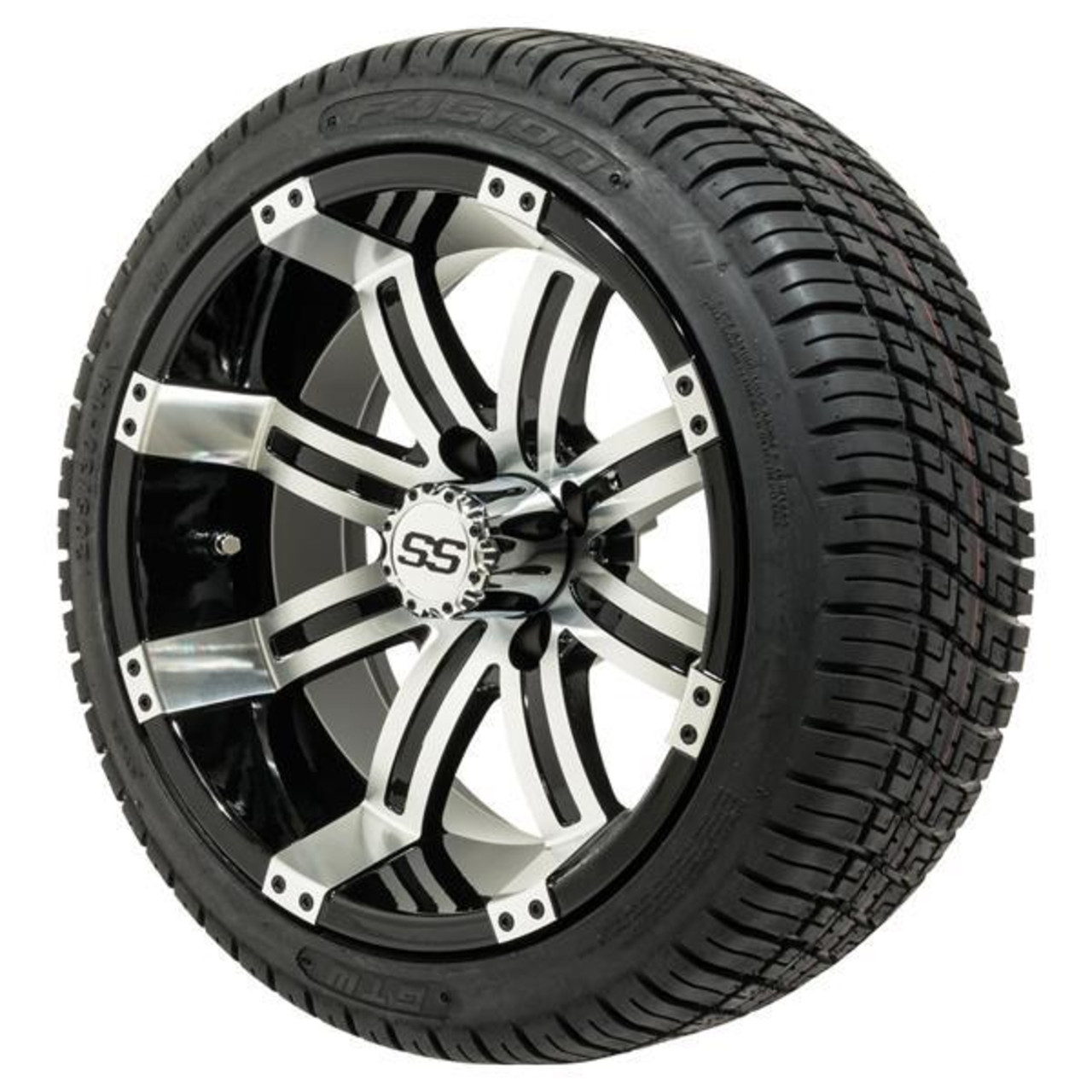Set of (4) 14 inch GTW Tempest Wheels Mounted on Fusion Street Tires