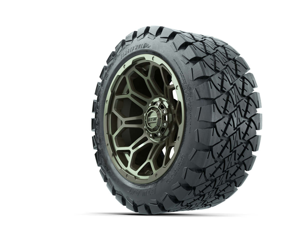 14” GTW Bravo Matte Recon Green Wheels with 22” Timberwolf Mud Tires – Set of 4