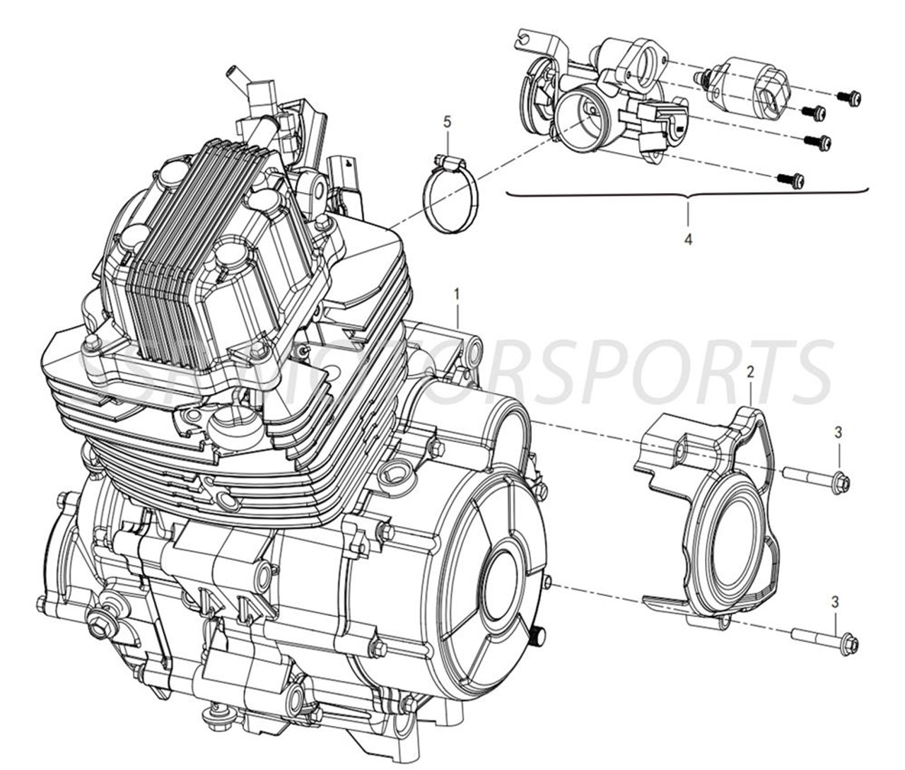 QJ Motor SRF135 Engine Assembly