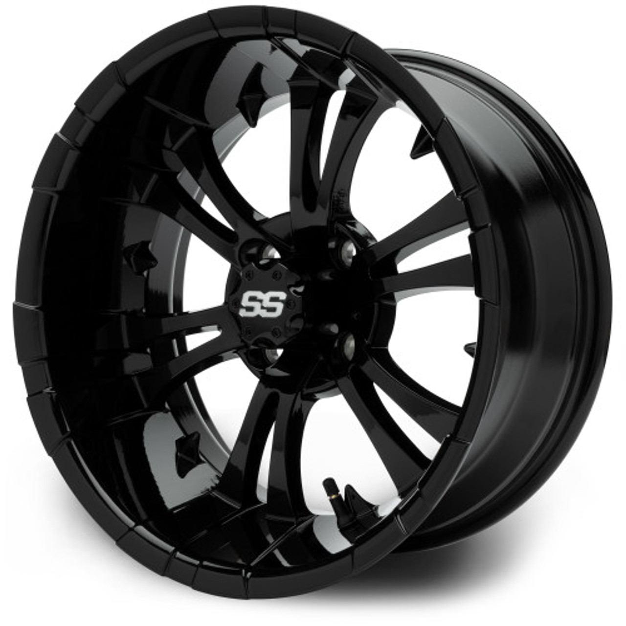 MODZ CLASSIC 15" VAMPIRE GLOSSY BLACK GOLF CART WHEEL