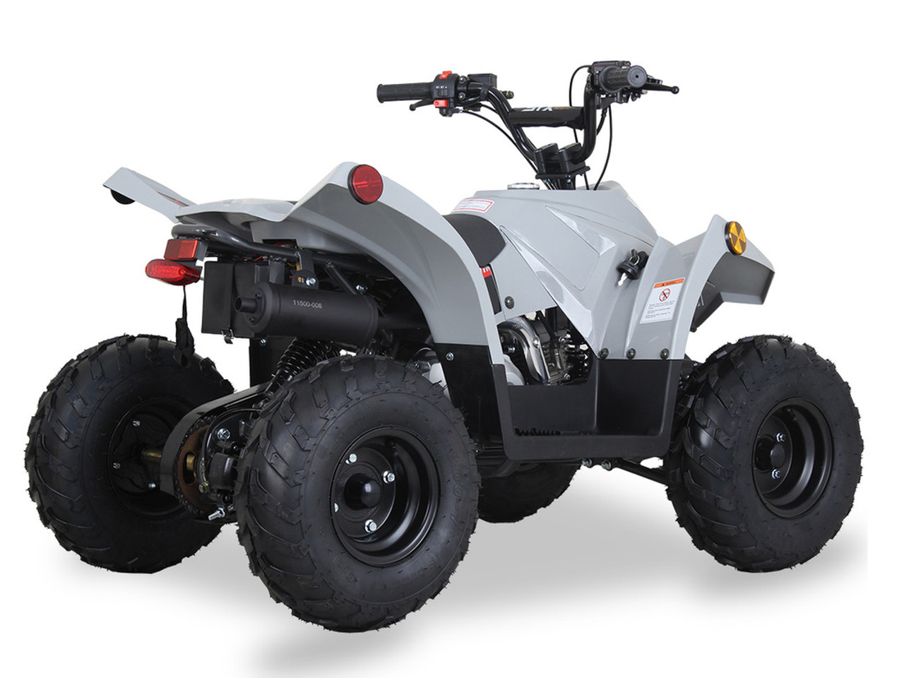 The image showcases the Syx Moto SY70, a sleek and rugged off-road motorcycle designed for young riders and adventure enthusiasts. The bike features a modern grey color scheme with upgraded plastics, a robust frame, and aggressive off-road tires. Key details include the 70cc engine, hydraulic disc brakes, and ergonomic design elements like the easy-reach brake levers and redesigned thumb throttle. The image highlights the bike's durability, performance, and user-friendly features, making it an ideal choice for off-road adventures. The image showcases the Syx Moto SY70, a sleek and rugged off-road motorcycle designed for young riders and adventure enthusiasts. The bike features a modern grey color scheme with upgraded plastics, a robust frame, and aggressive off-road tires. Key details include the 70cc engine, hydraulic disc brakes, and ergonomic design elements like the easy-reach brake levers and redesigned thumb throttle. The image highlights the bike's durability, performance, and user-friendly features, making it an ideal choice for off-road adventures.