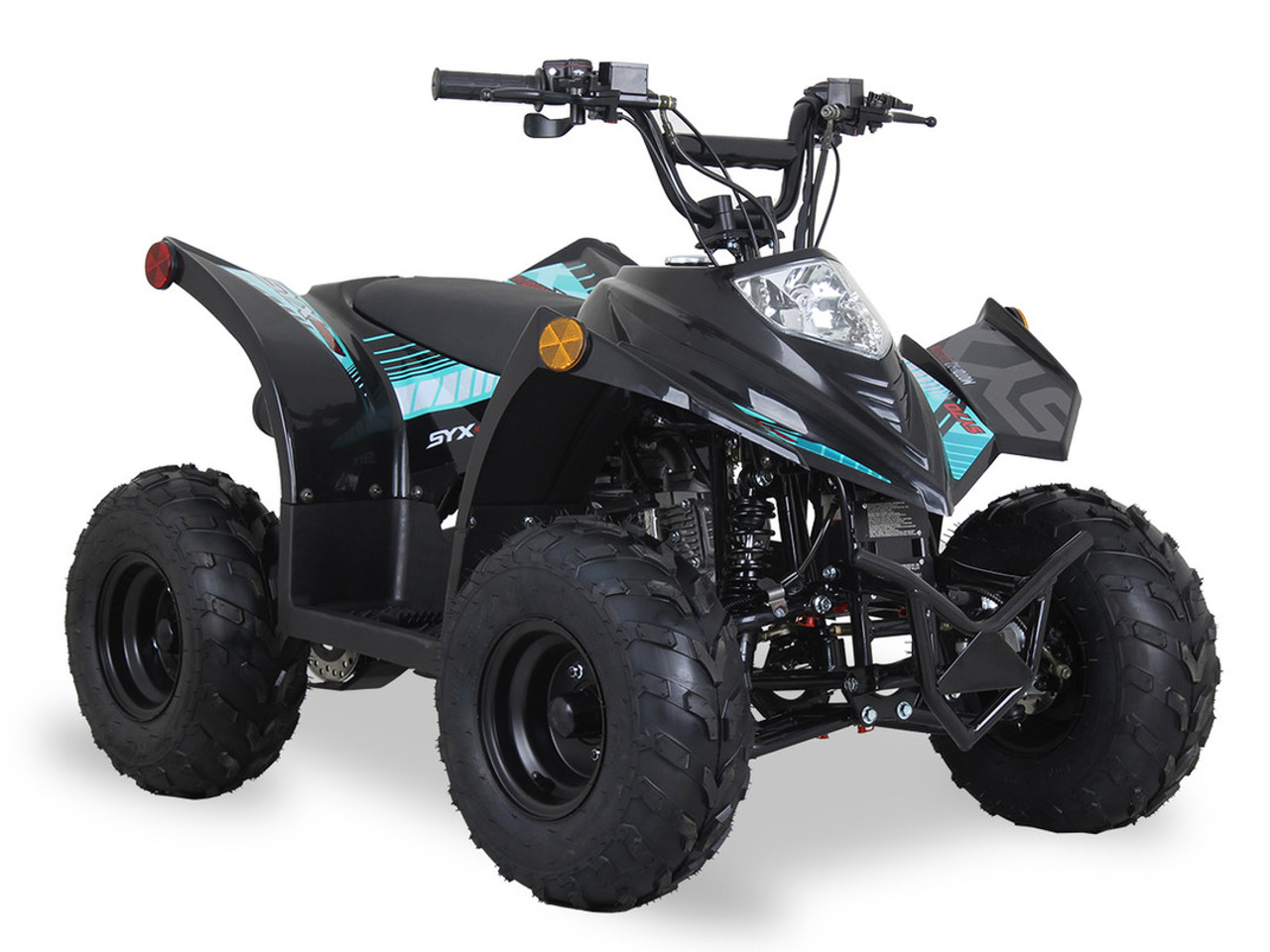 The image showcases the Syx Moto SY70, a sleek and rugged off-road motorcycle designed for young riders and adventure enthusiasts. The bike features a modern grey color scheme with upgraded plastics, a robust frame, and aggressive off-road tires. Key details include the 70cc engine, hydraulic disc brakes, and ergonomic design elements like the easy-reach brake levers and redesigned thumb throttle. The image highlights the bike's durability, performance, and user-friendly features, making it an ideal choice for off-road adventures. The image showcases the Syx Moto SY70, a sleek and rugged off-road motorcycle designed for young riders and adventure enthusiasts. The bike features a modern grey color scheme with upgraded plastics, a robust frame, and aggressive off-road tires. Key details include the 70cc engine, hydraulic disc brakes, and ergonomic design elements like the easy-reach brake levers and redesigned thumb throttle. The image highlights the bike's durability, performance, and user-friendly features, making it an ideal choice for off-road adventures.