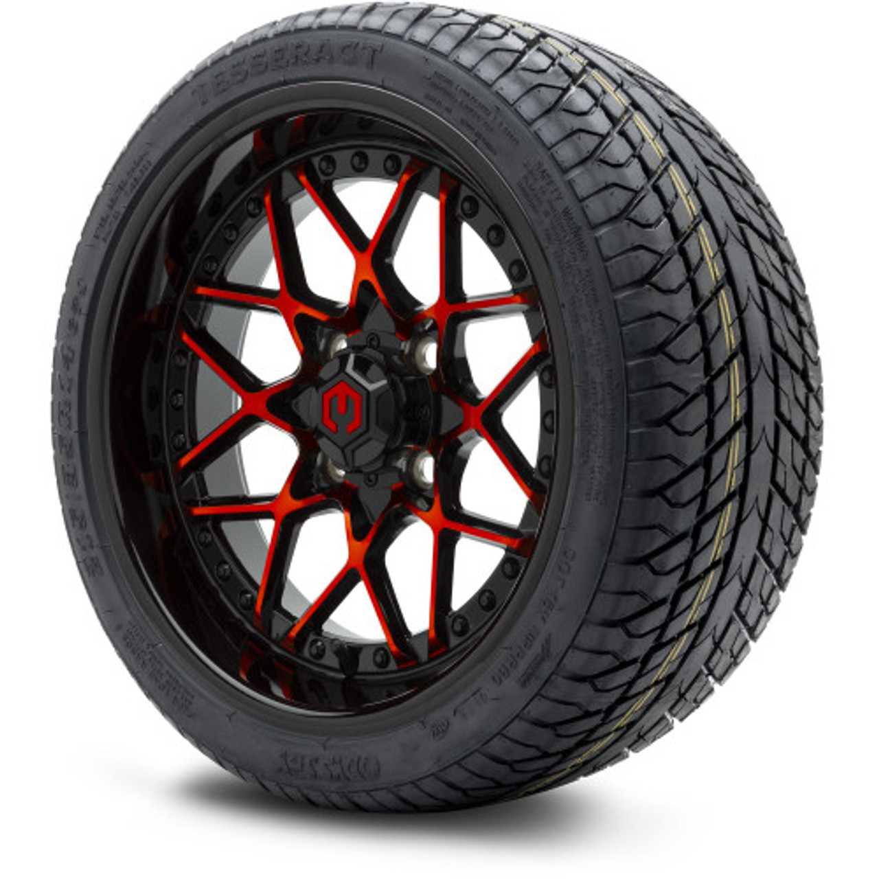 MODZ 14" Formula Red and Black Wheels & Street Tires Combo