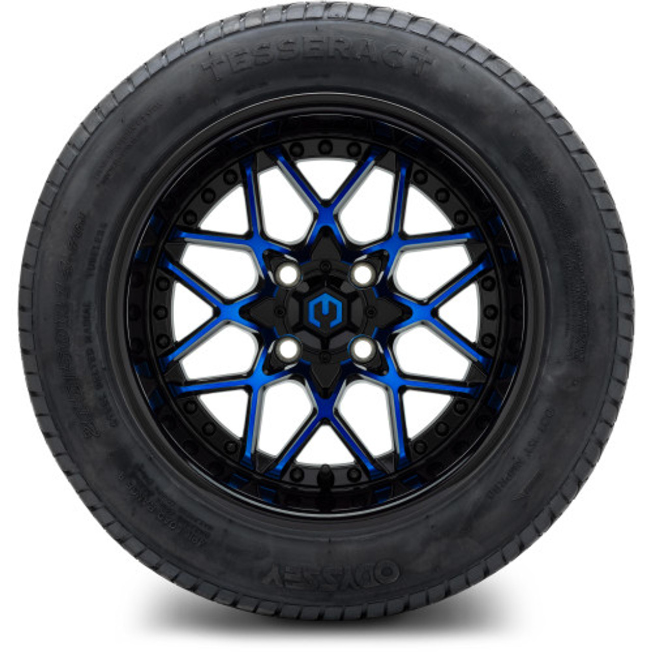 MODZ 14" Formula Blue and Black Wheels & Street Tires Combo