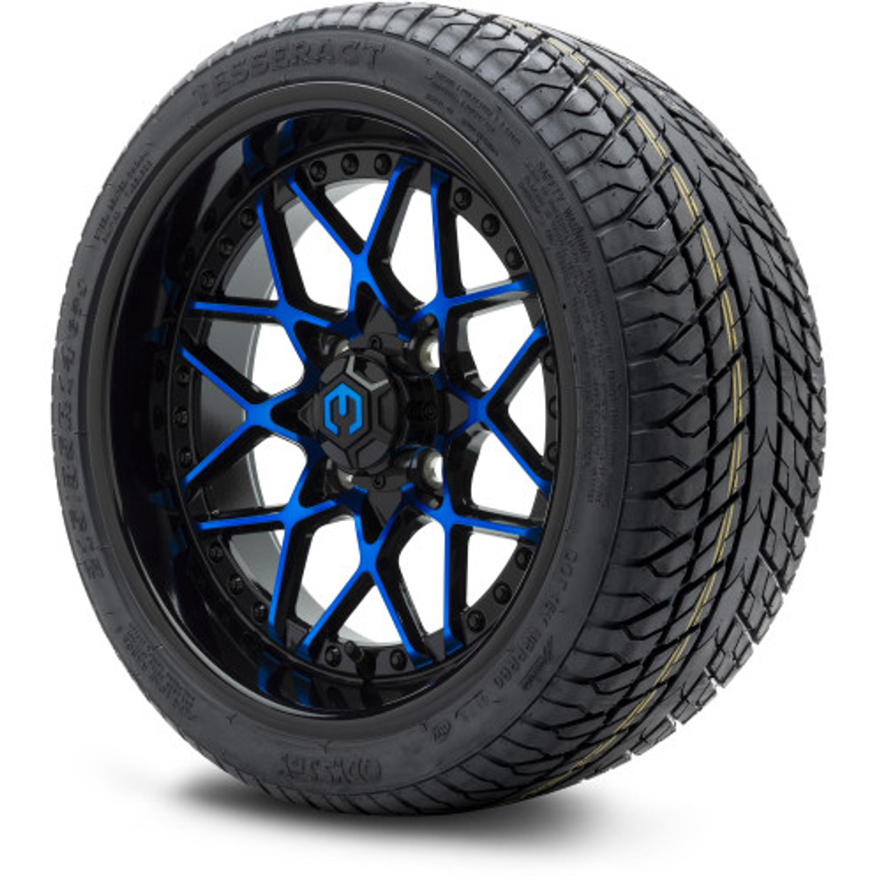 MODZ 14" Formula Blue and Black Wheels & Street Tires Combo