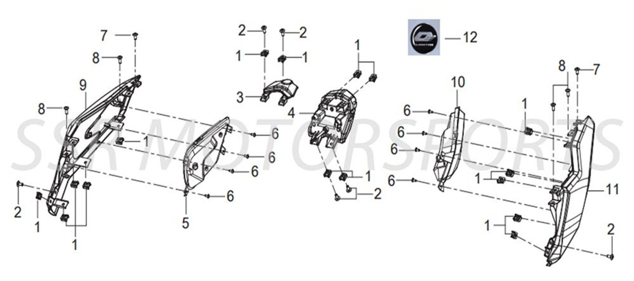 QJ Motor SRF135 Tail Cowling (Free Shipping)