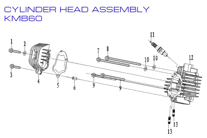 KAYOページ Cylinder Head for Kayo KMB60 - East Central Sports