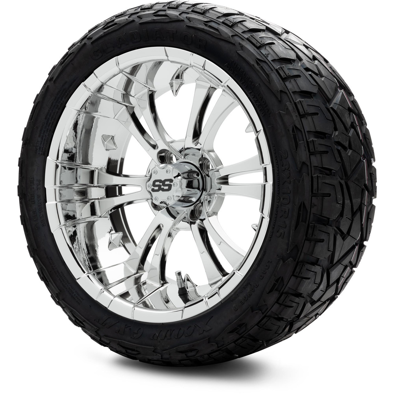 MODZ 15" Vampire Chrome - Lifted Tires and Wheels Combo