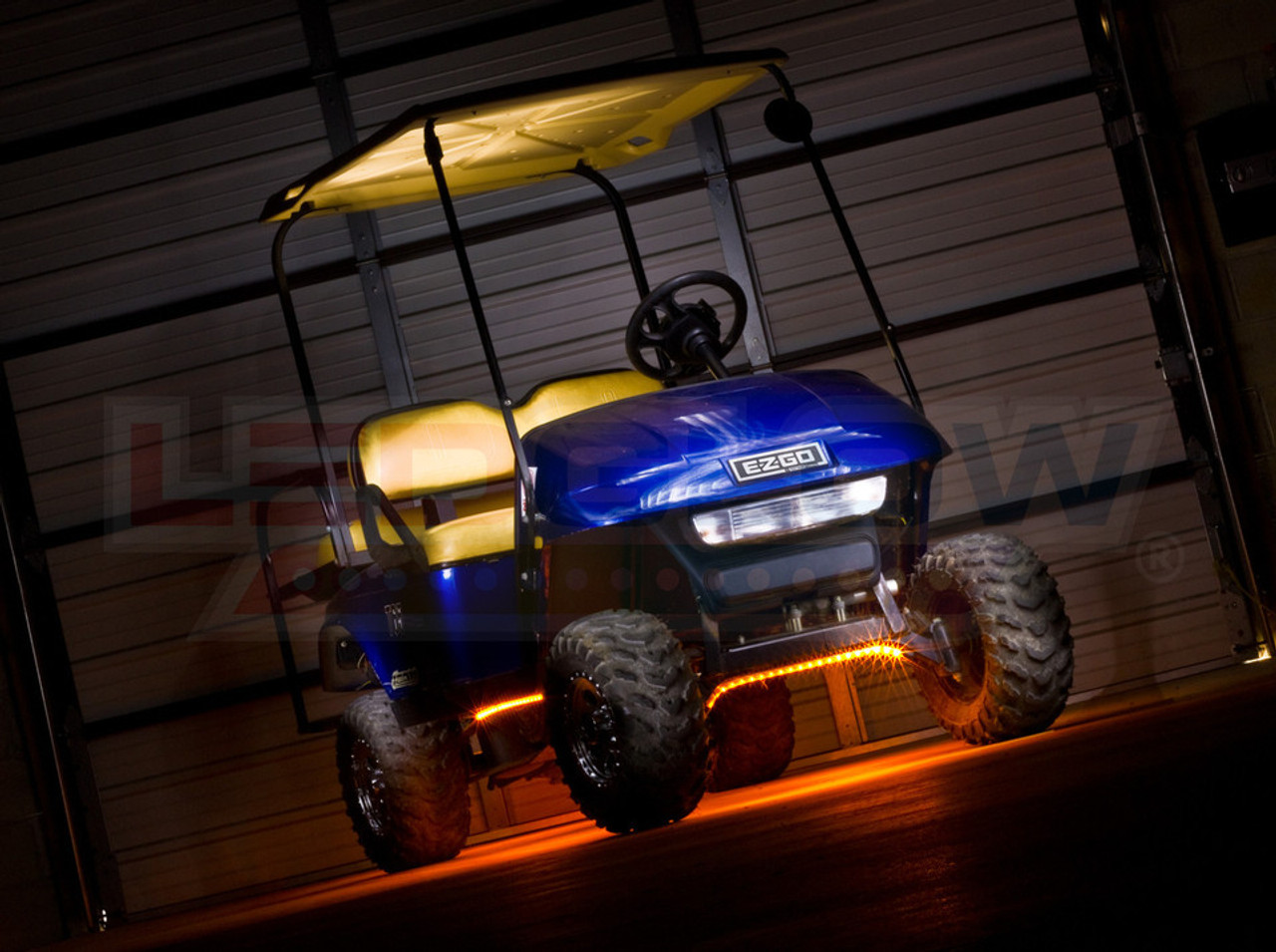 4pc Orange LED Golf Cart Underbody Lighting Kit