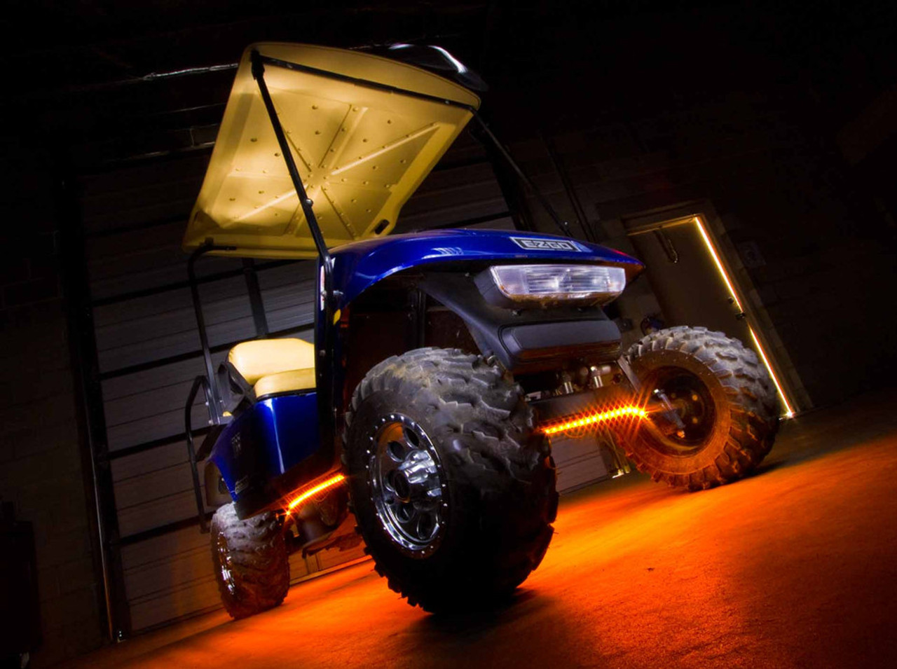 4pc Orange LED Golf Cart Underbody Lighting Kit