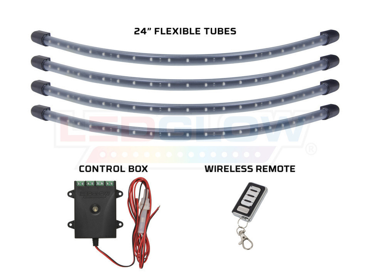 4pc Orange LED Golf Cart Underbody Lighting Kit