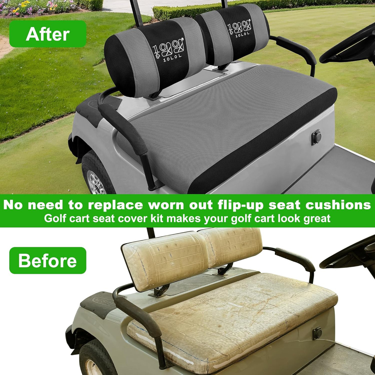 Golf Cart Seat Cover (Double Backrest) For Yamaha Club Car EZGO