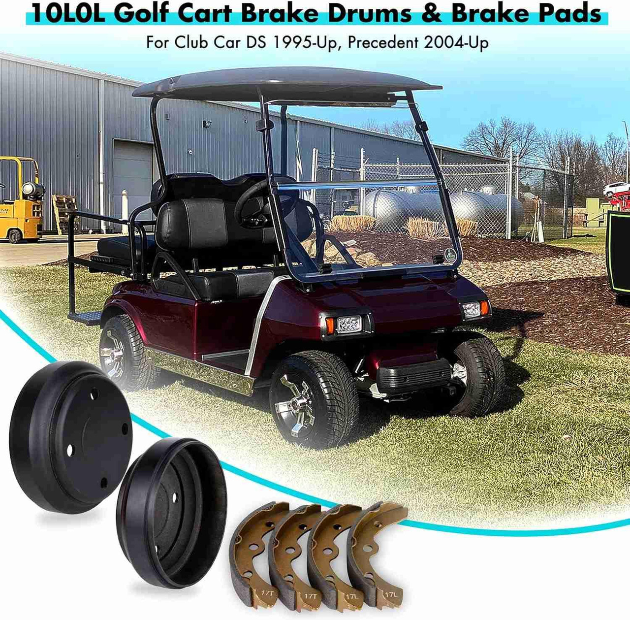 Golf Cart Brake Drums & Shoes Spring Kit for Club Car DS and Precedent