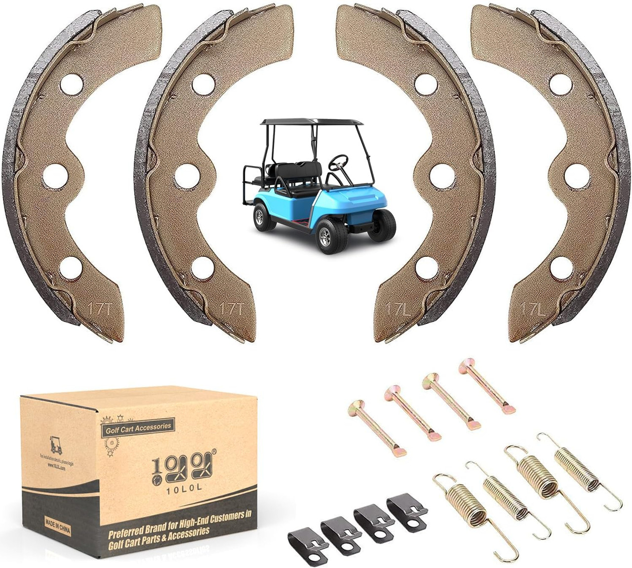 Golf Car Brake Pads Brake Spring Kit for Club Car DS G&E 1995-up and Precedent - 10L0L