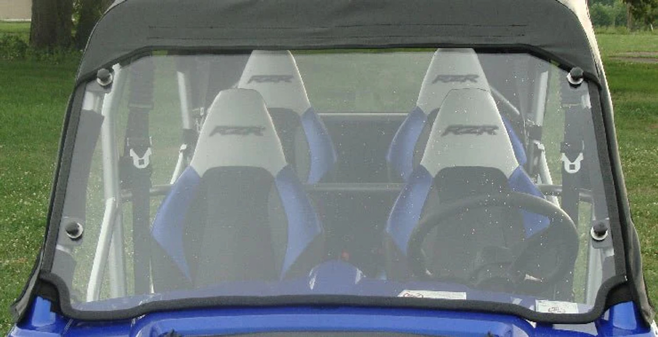 Polaris RZR 4-Seater - 1 Pc Windshield w/Vent and Clamp Options