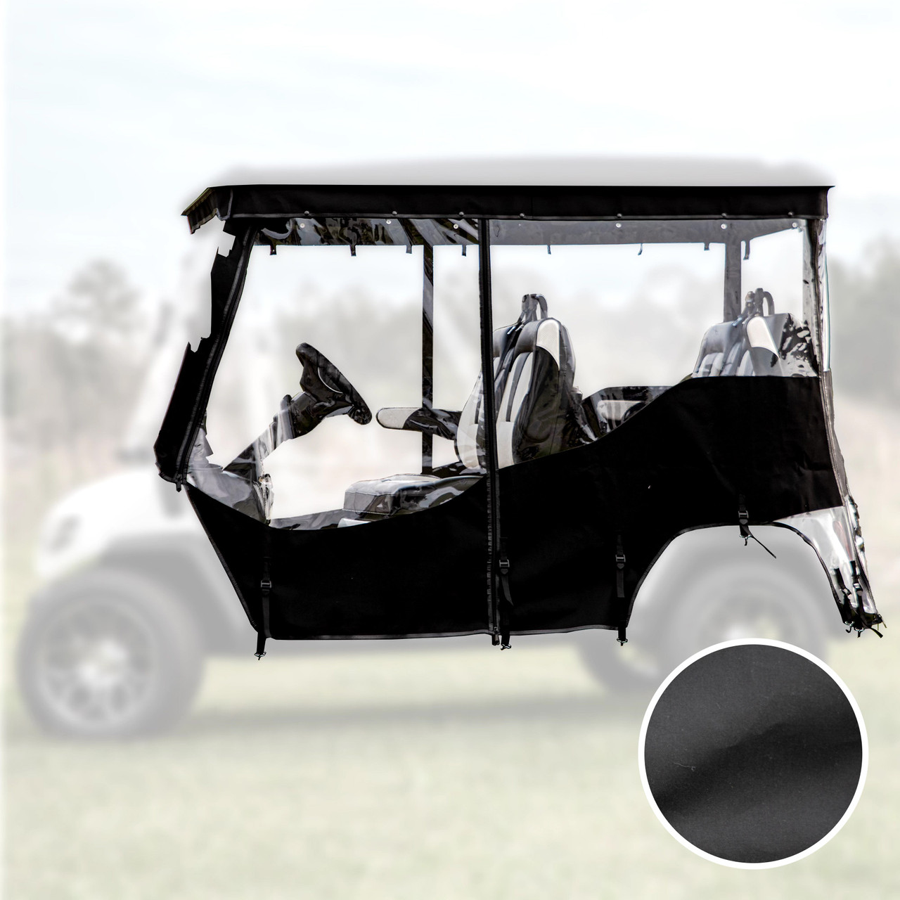 RedDot Evolution D5 Ranger 4 & Maverick 4 Black 4 Passenger 3-Sided Track Style Enclosure & Valance