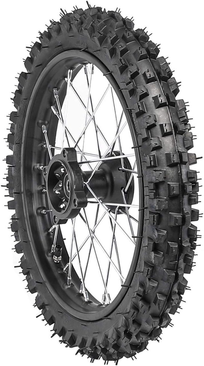Front 60/100-14 + Rear 80/100-12 Wheel Tire and Rim With 12mm Bearing 1.85x12 1.4x14 Rim for Off Road Dirt Pit Bike