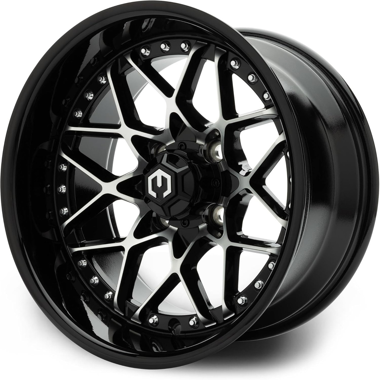 MODZ® Formula Machined Black 14" Golf Cart Wheel