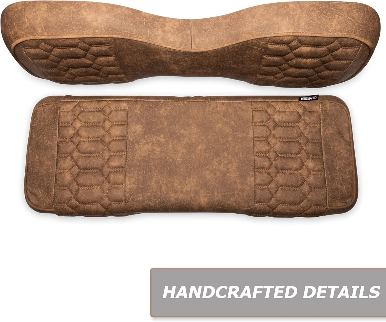 MODZ® RC Custom Golf Cart Rear Seat Covers - Brown Base