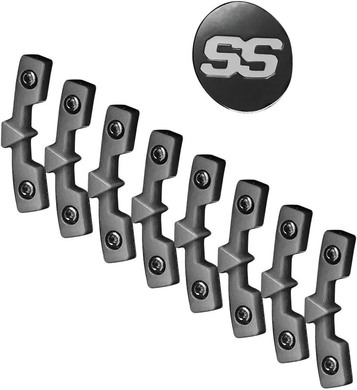 15" Revenge Black/Mchn on 23x10-15 Black Trail w/Silver Inserts (Set of 4) fits Standard Lug Nuts