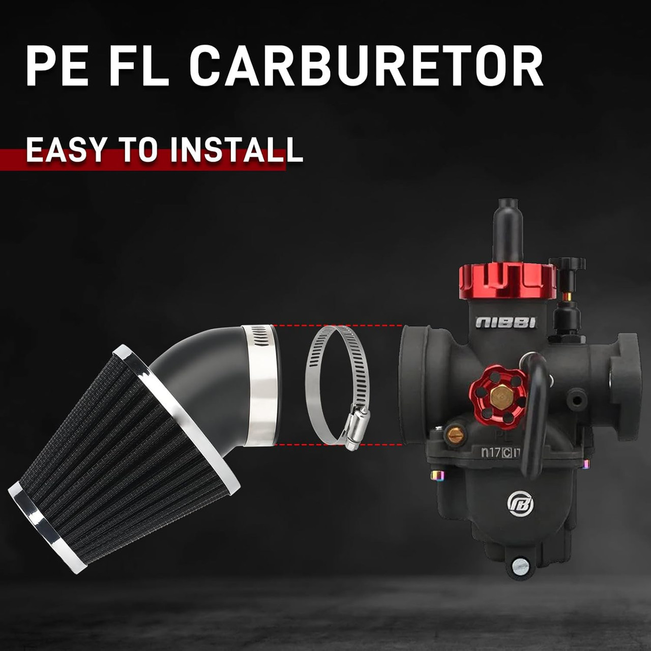 NIBBI PE24 Carburetor Kit, 24mm carburetor with Carb Jets