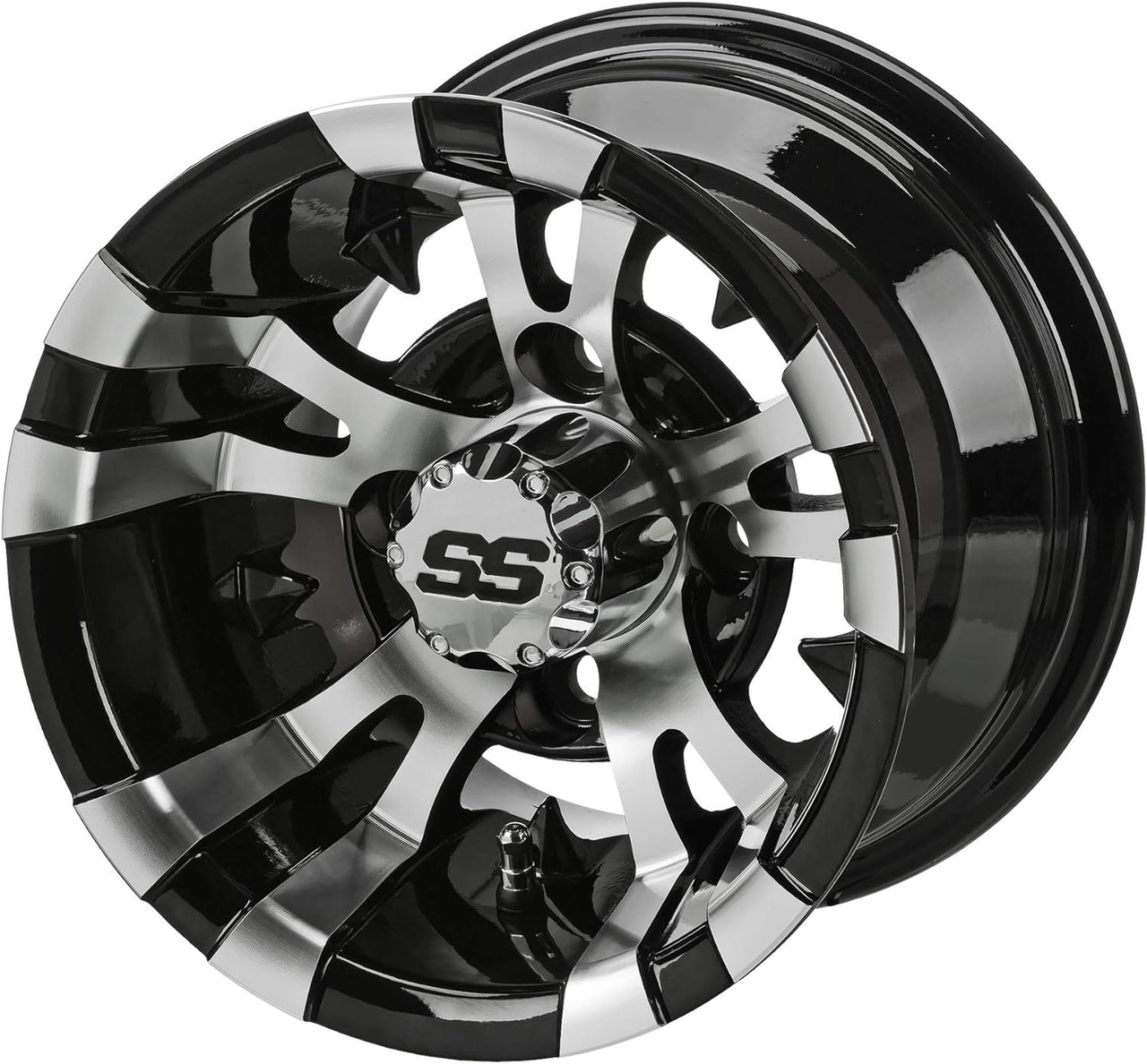10" Warlock Black/Machined on 205/50-10 LSI Elite Low Pro Tire (Set of 4)