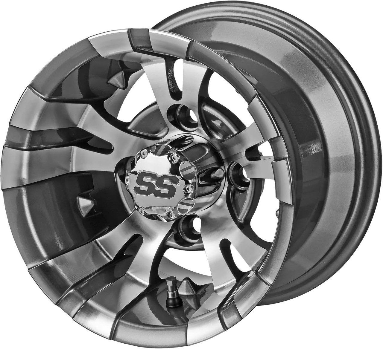 10" Warlock Gun Metal Gray/Machined on 205/50-10 LSI Elite Low Pro Tire (Set of 4)