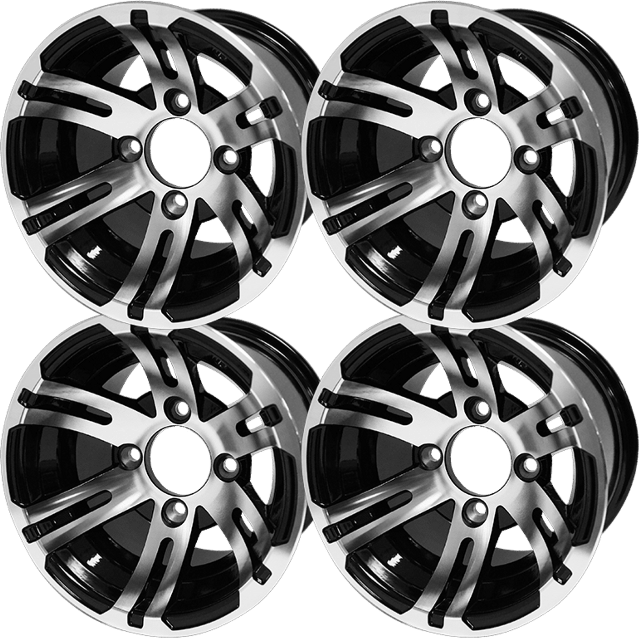 10″ Bulldog Machined/Black Wheel – Aluminum Alloy (SET OF 4)