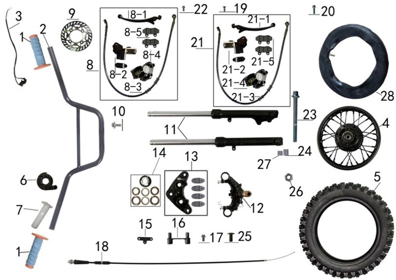 Throttle Assembly with tube for Denago MX