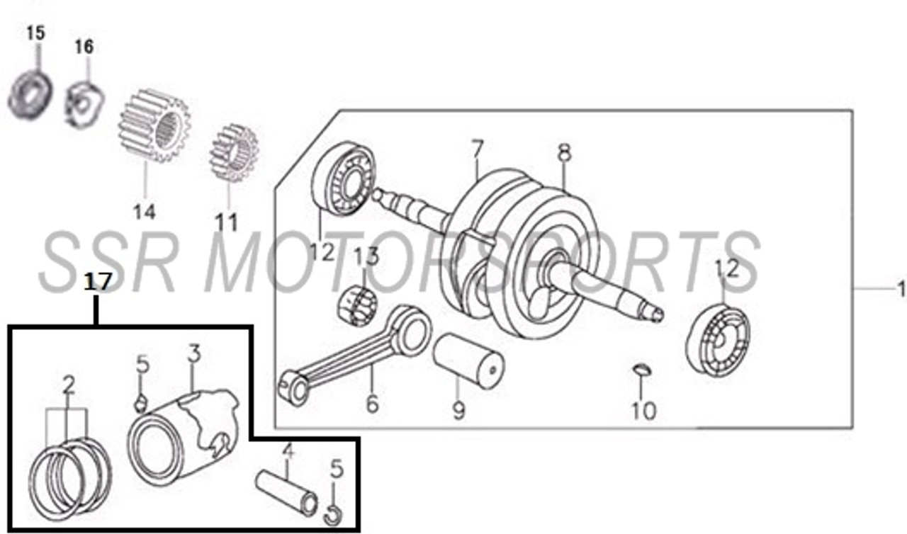 Piston & Ring Kit for SSR TR170 and SSR TX170