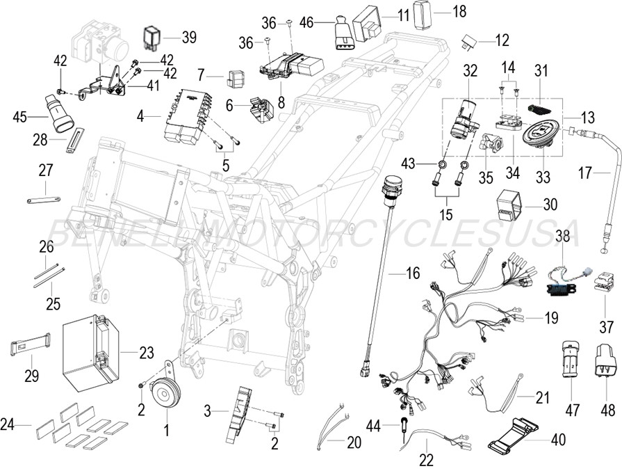 MAIN WIRE HARNESS FOR BENELLI TRK502X - East Central Sports